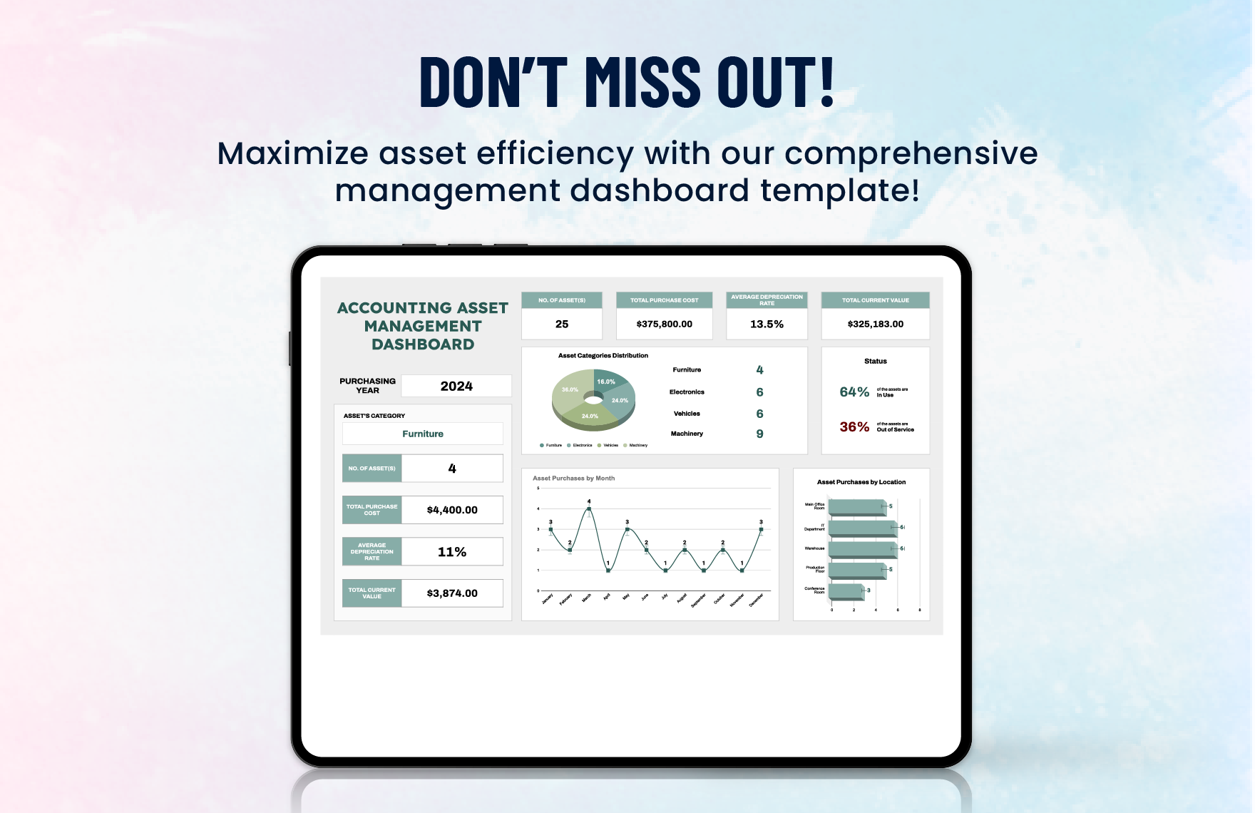 Accounting Asset Management Dashboard Template