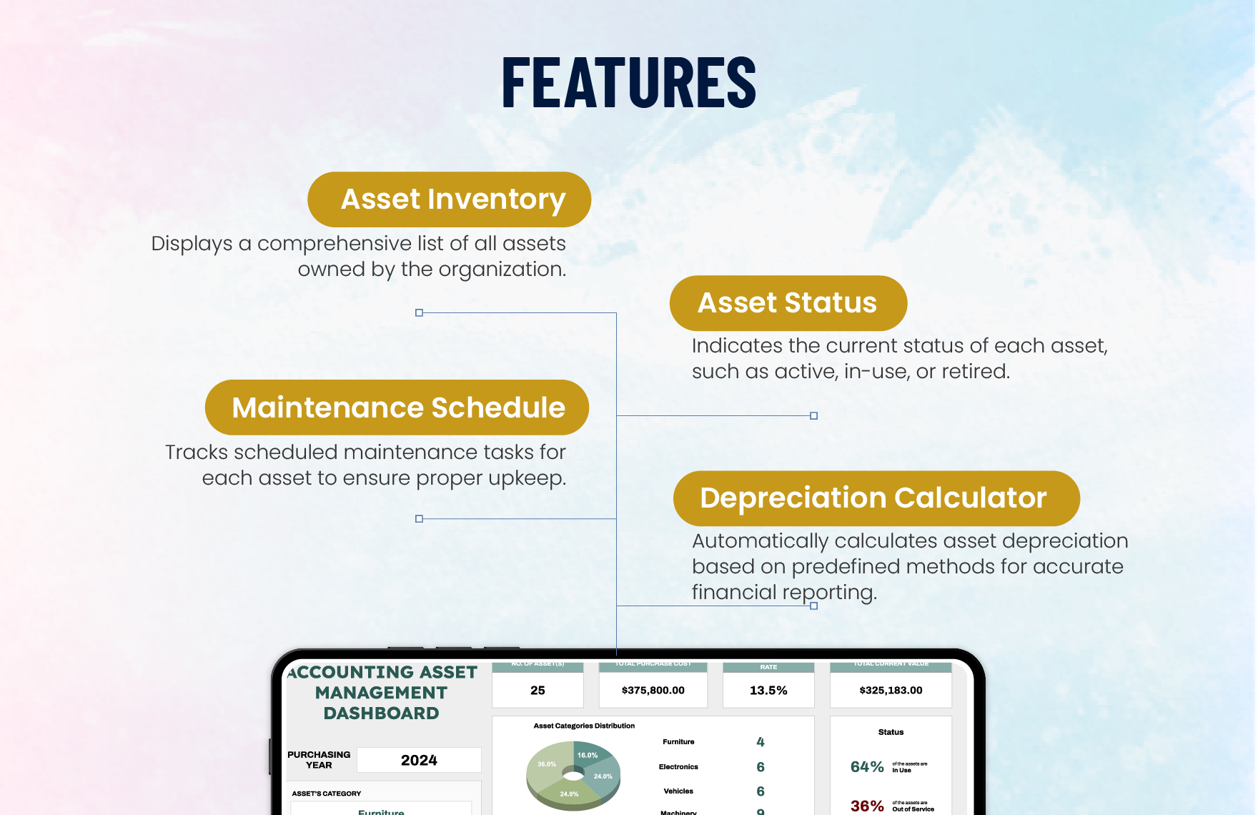 Accounting Asset Management Dashboard Template