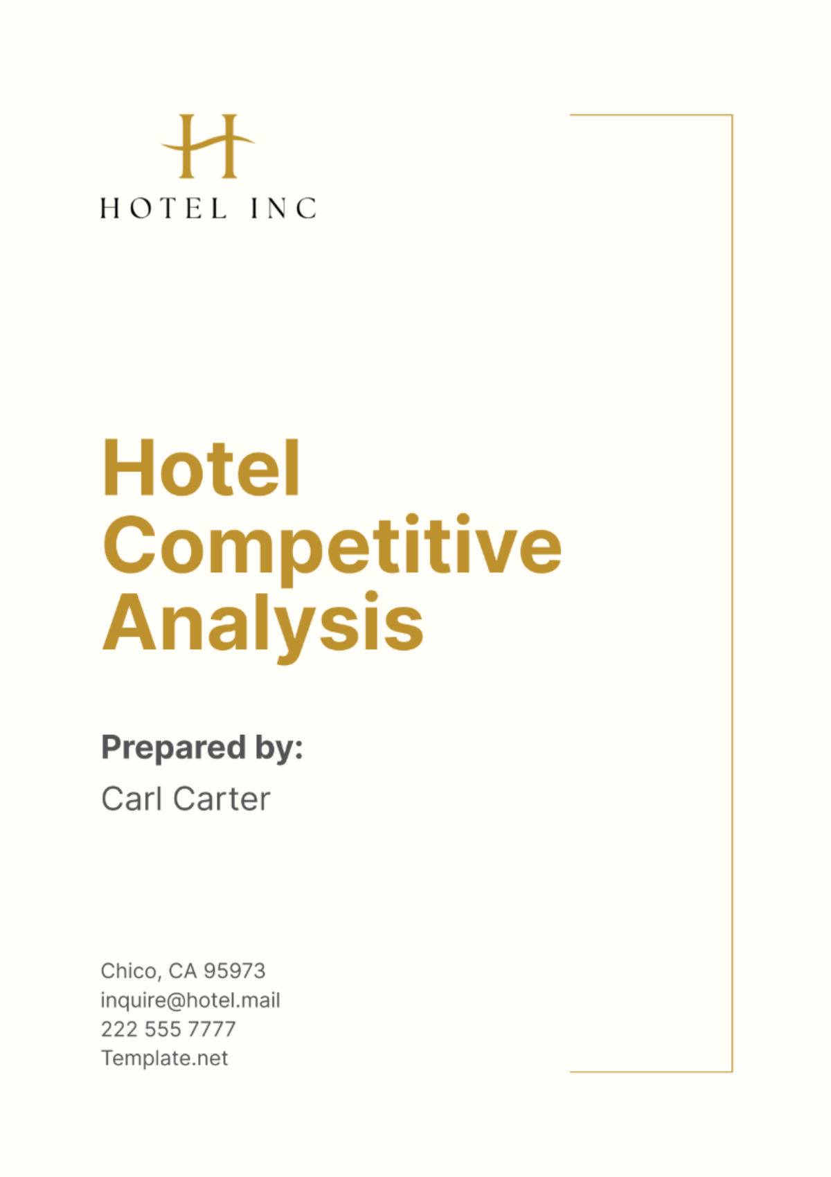 Hotel Competitive Analysis Template - Edit Online & Download