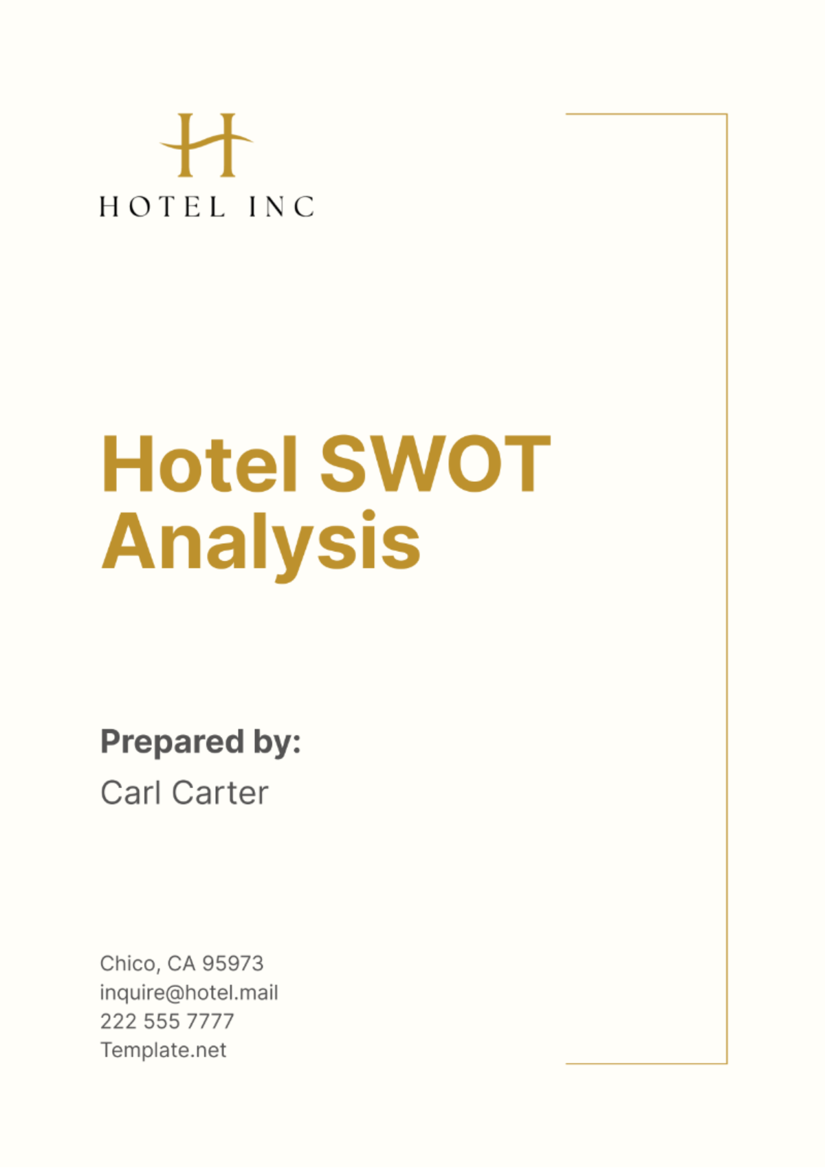 Hotel SWOT Analysis Template - Edit Online & Download