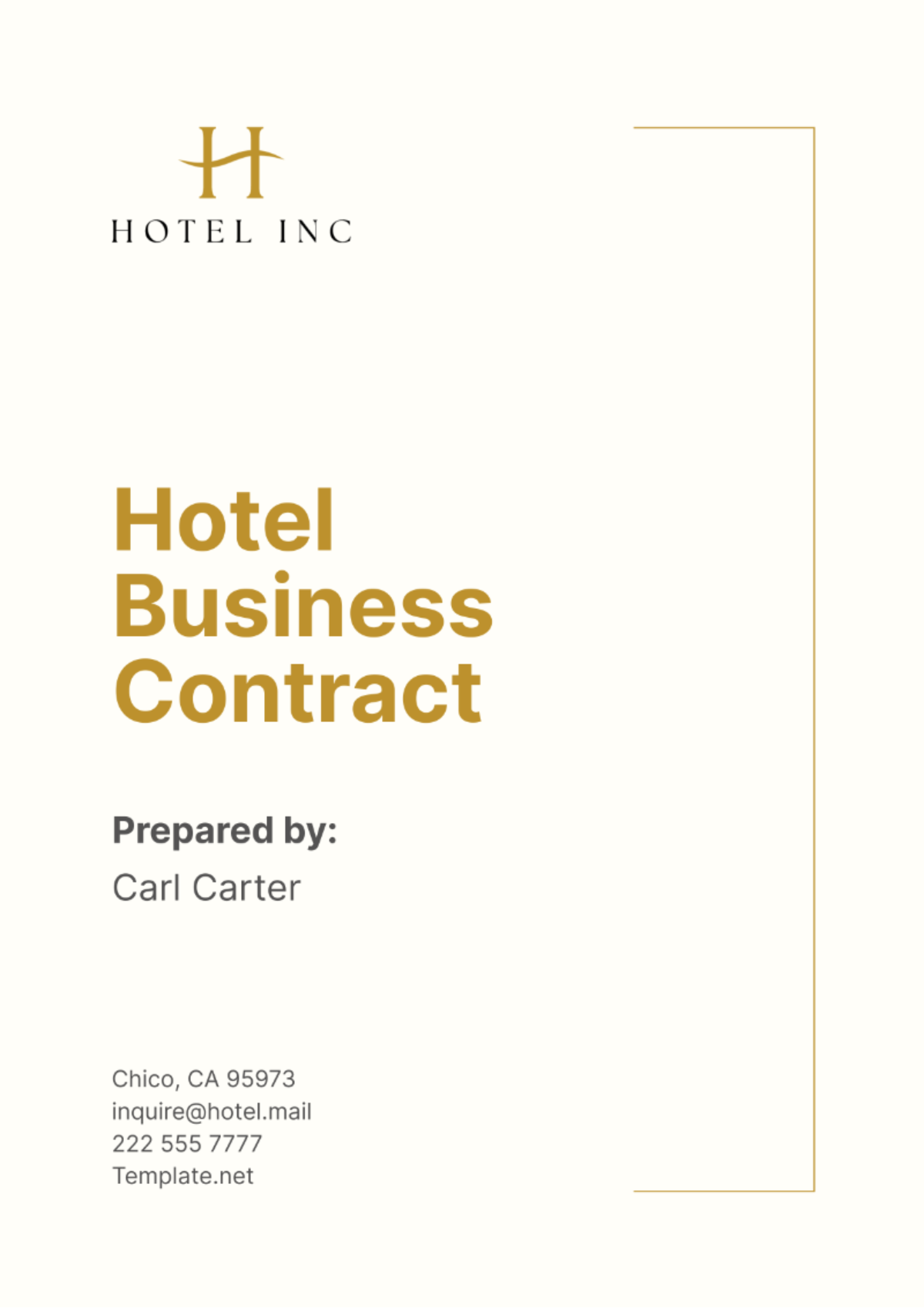 Hotel Business Contract Template - Edit Online & Download