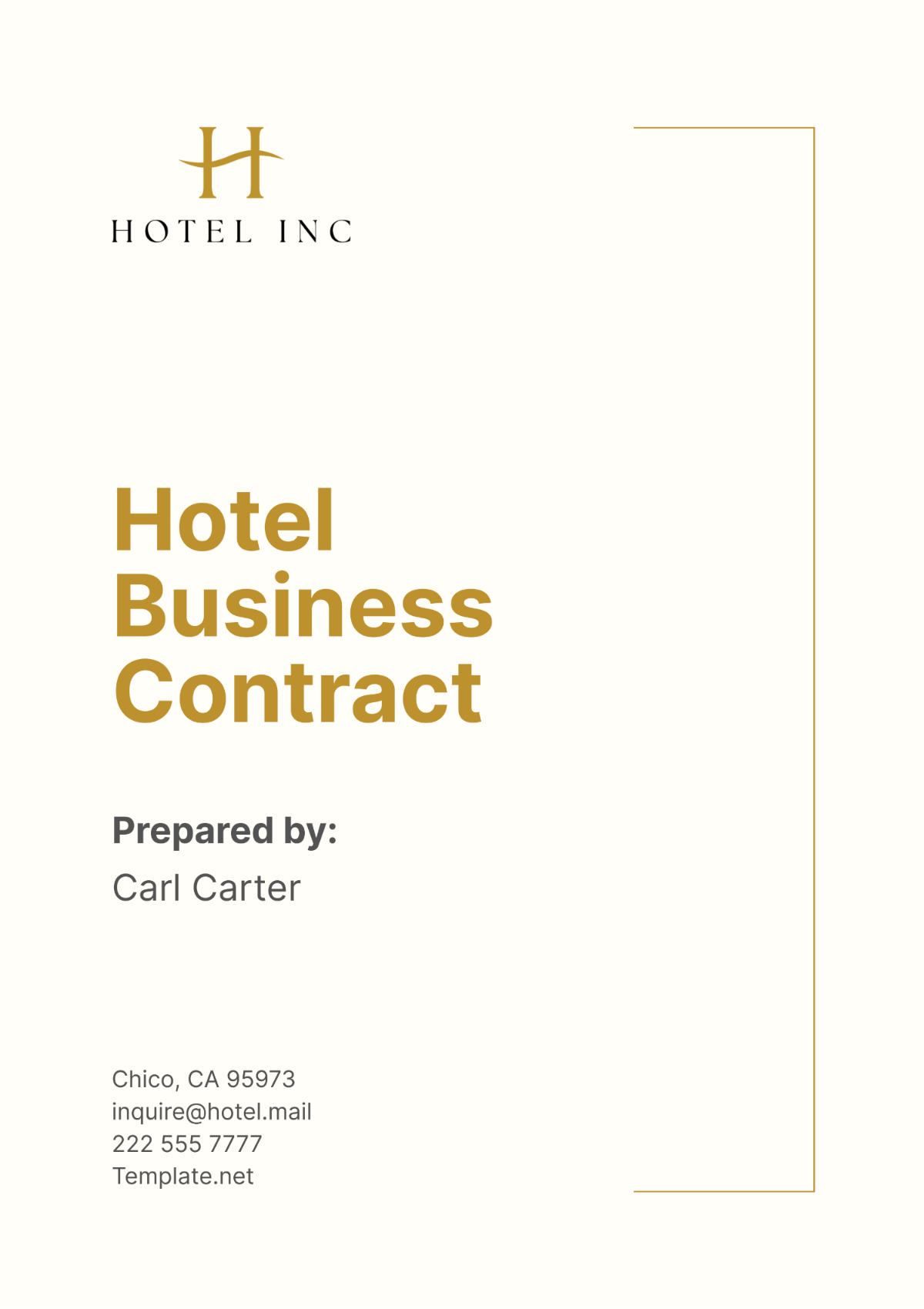 Free Hotel Business Contract Template