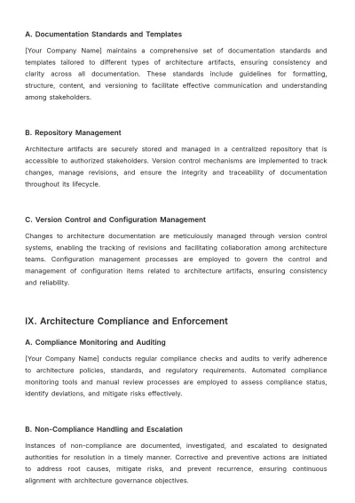 Free Architecture Policy and Procedure Template to Edit Online
