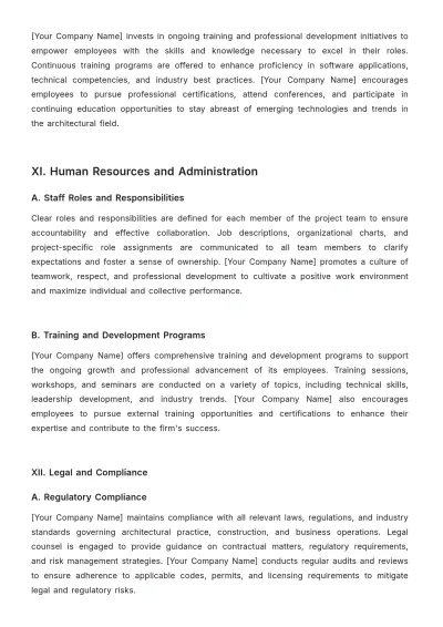 Free Architecture Company Procedure Template to Edit Online