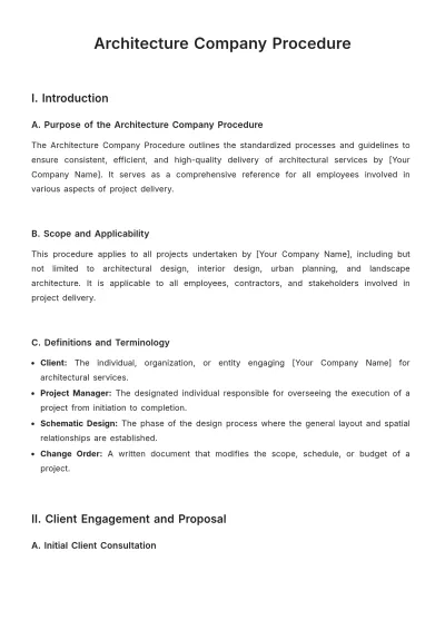 Free Architecture Company Procedure Template to Edit Online