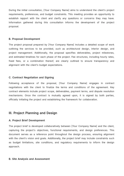 Free Architecture Company Procedure Template to Edit Online