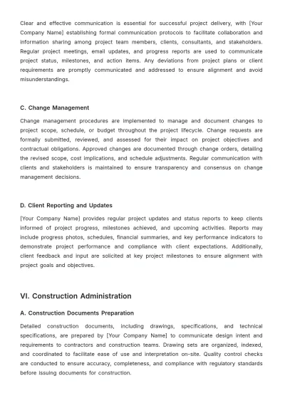 Free Architecture Company Procedure Template to Edit Online