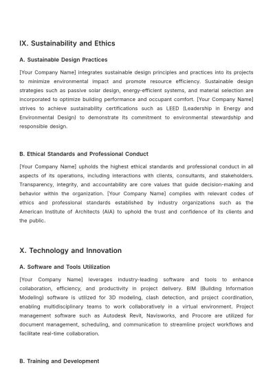 Free Architecture Company Procedure Template to Edit Online