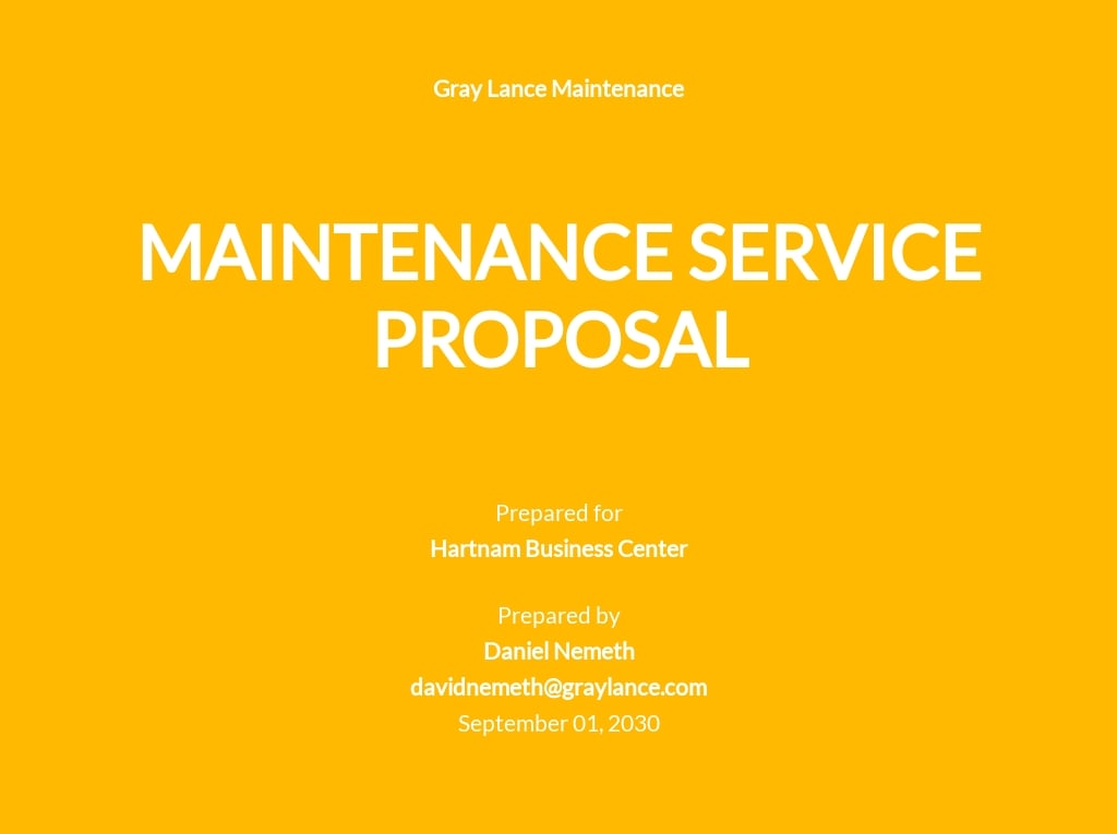 business plan for maintenance company