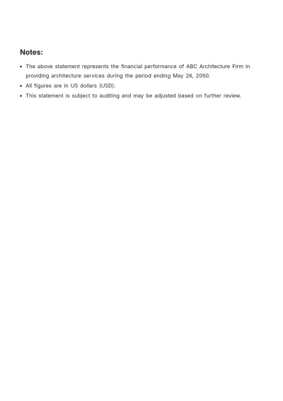 Free Architecture Profit & Loss Statement Template to Edit Online