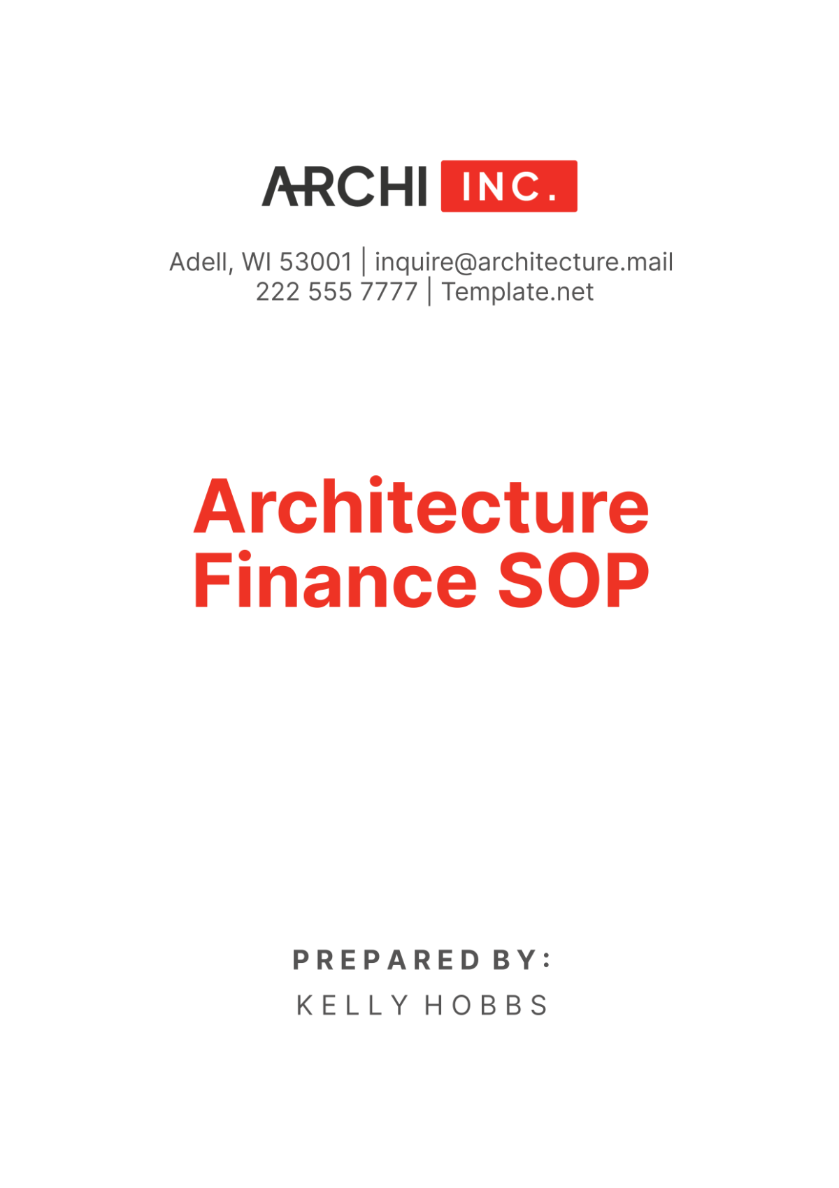 Architecture Finance SOP Template - Edit Online & Download