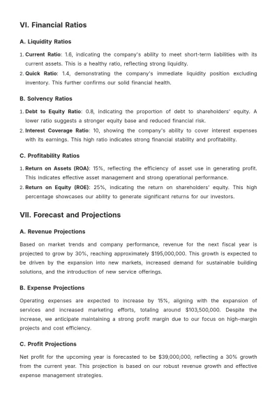 Free Architecture Financial Report Template to Edit Online
