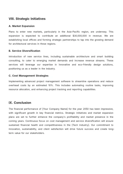Free Architecture Financial Report Template to Edit Online