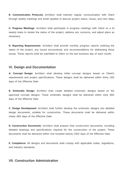 Free Construction Architecture Services Agreement Template to Edit Online