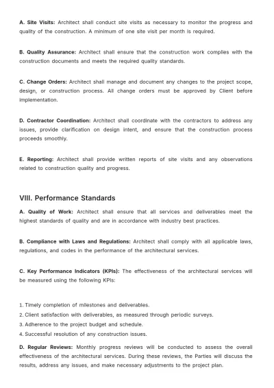 Free Construction Architecture Services Agreement Template to Edit Online