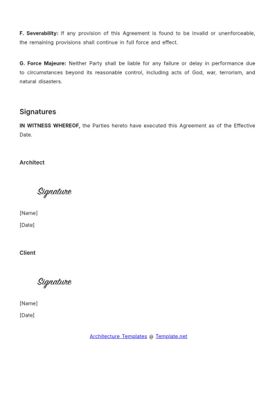 Free Construction Architecture Services Agreement Template to Edit Online
