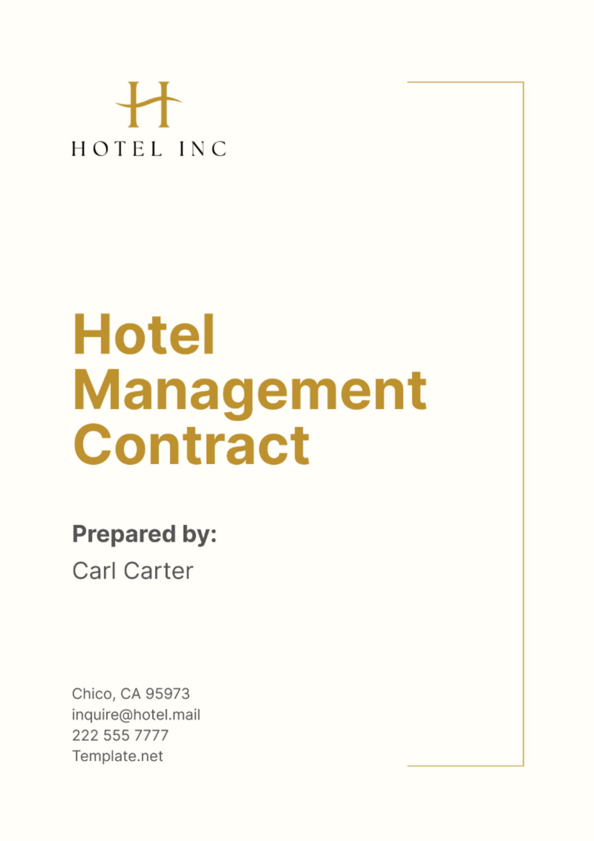 Hotel Management Contract Template - Edit Online & Download