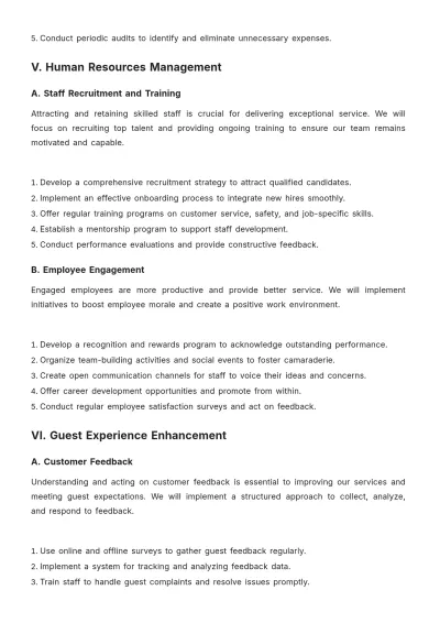Free Hotel Action Plan Template to Edit Online