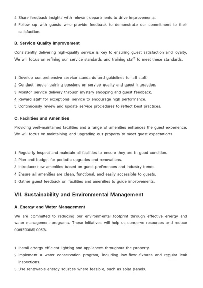 Free Hotel Action Plan Template to Edit Online