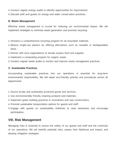 Free Hotel Action Plan Template to Edit Online