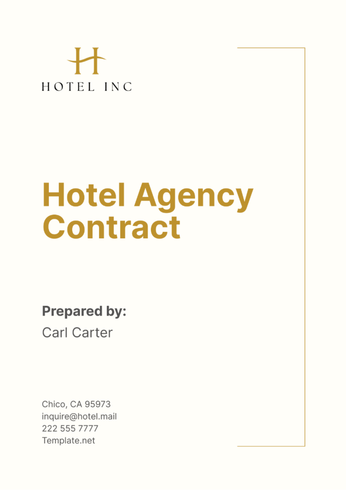 Hotel Agency Contract Template - Edit Online & Download