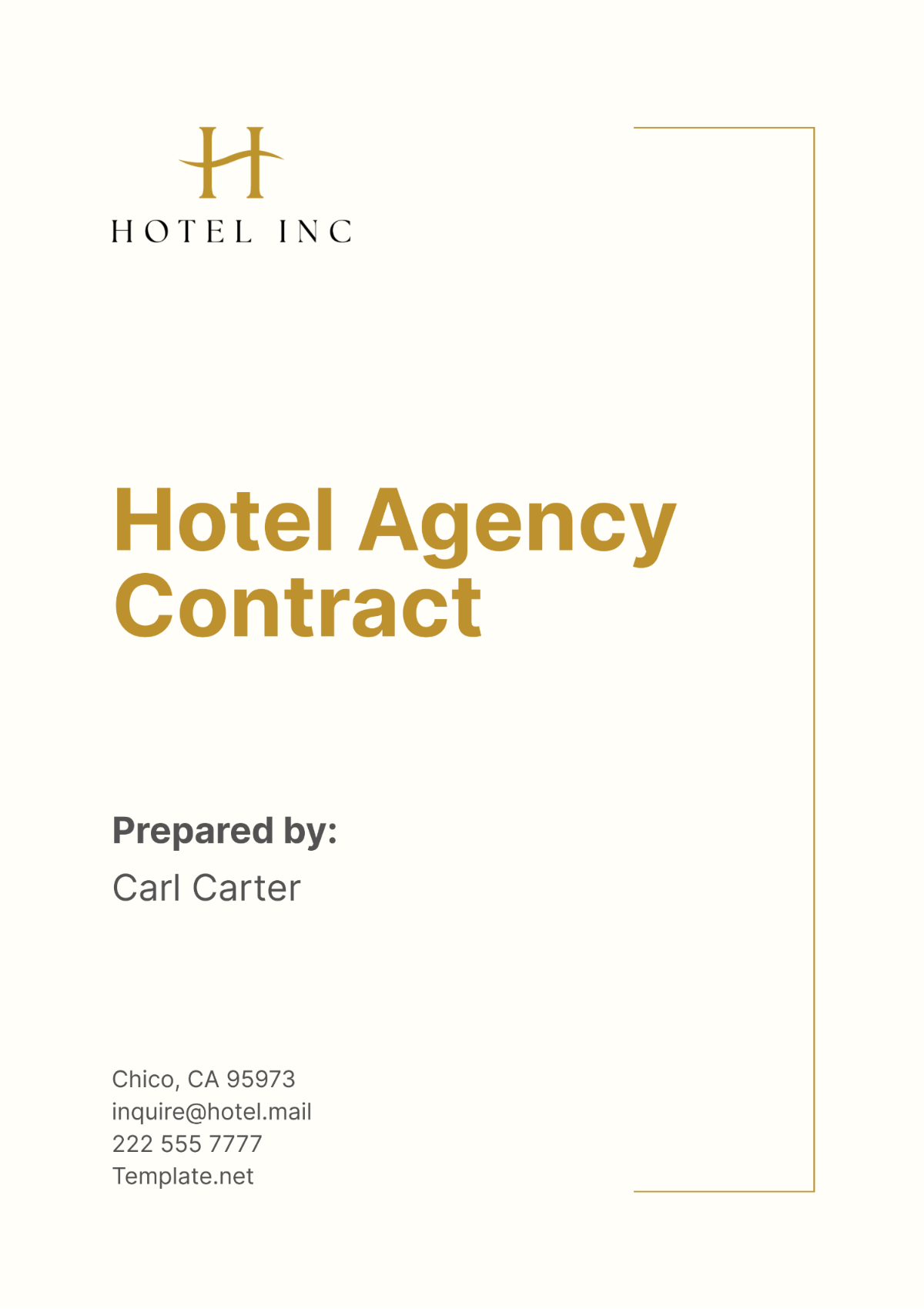 Free Hotel Agency Contract Template