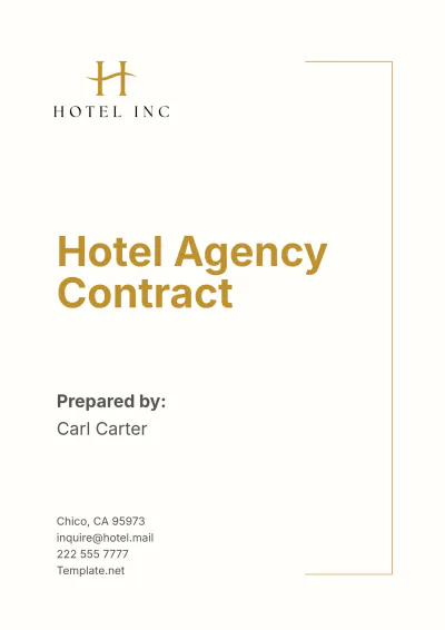 Free Hotel Agency Contract Template to Edit Online