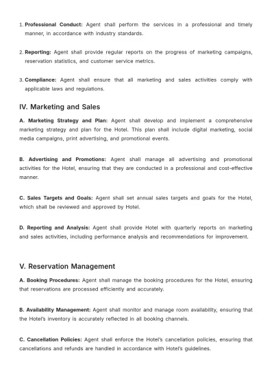 Free Hotel Agency Contract Template to Edit Online