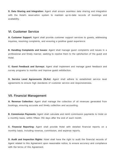 Free Hotel Agency Contract Template to Edit Online