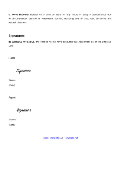 Free Hotel Agency Contract Template to Edit Online