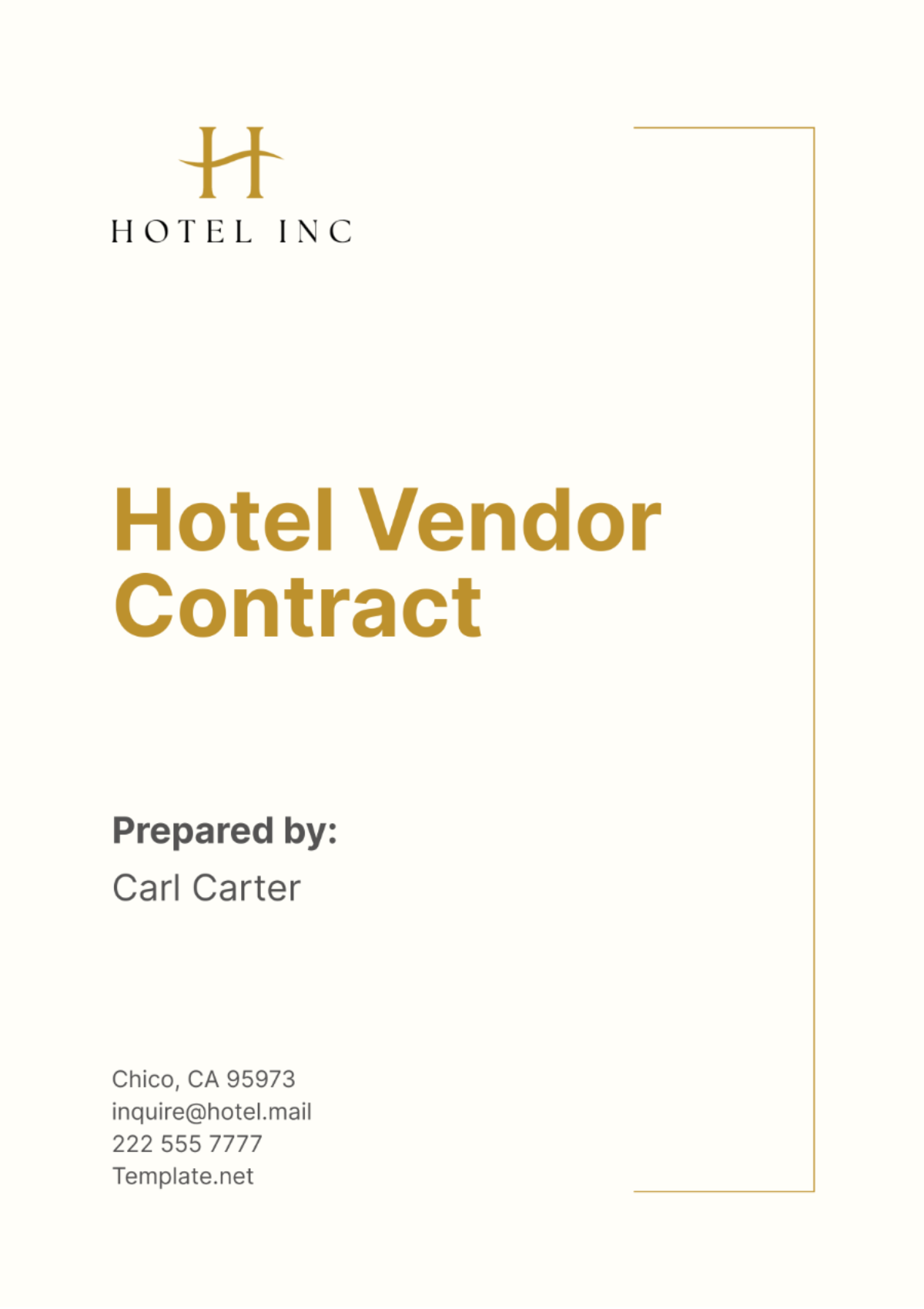 Hotel Vendor Contract Template - Edit Online & Download