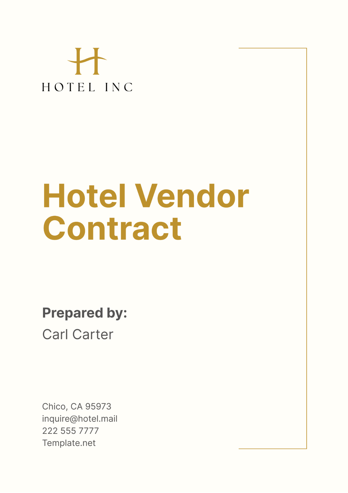 Free Hotel Vendor Contract Template