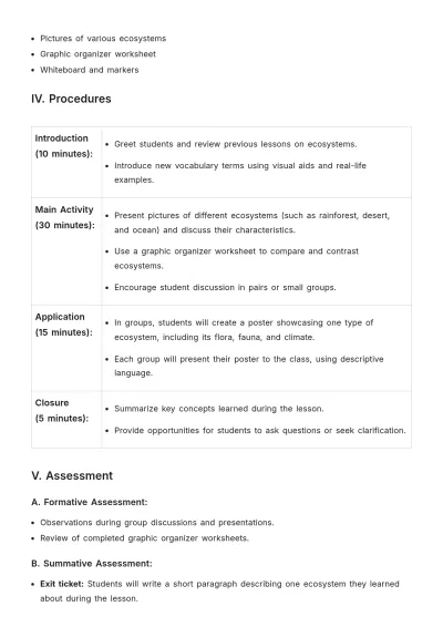 Free SIOP Lesson Plan Template to Edit Online