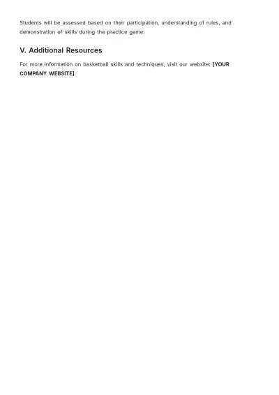 Free Sports Lesson Plan Template to Edit Online