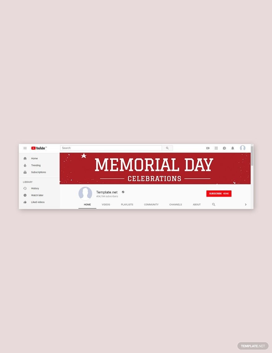 Free Memorial Day Youtube Channel Cover Template