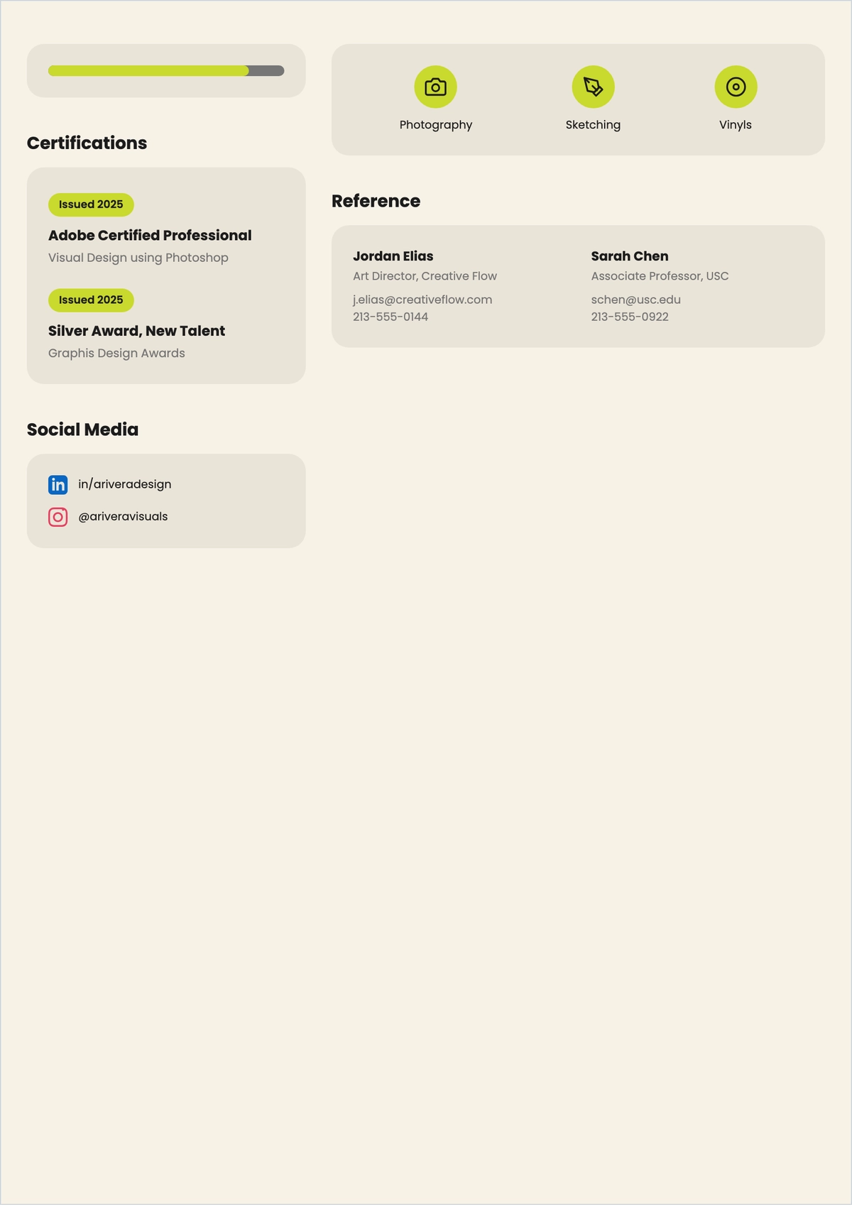 Free Graphic Designer ATS Resume For Internship Template
