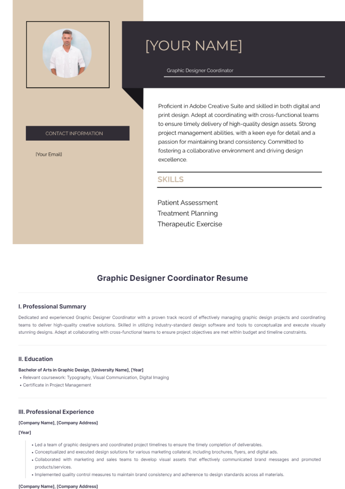 Graphic Designer Coordinator Resume - Edit Online & Download