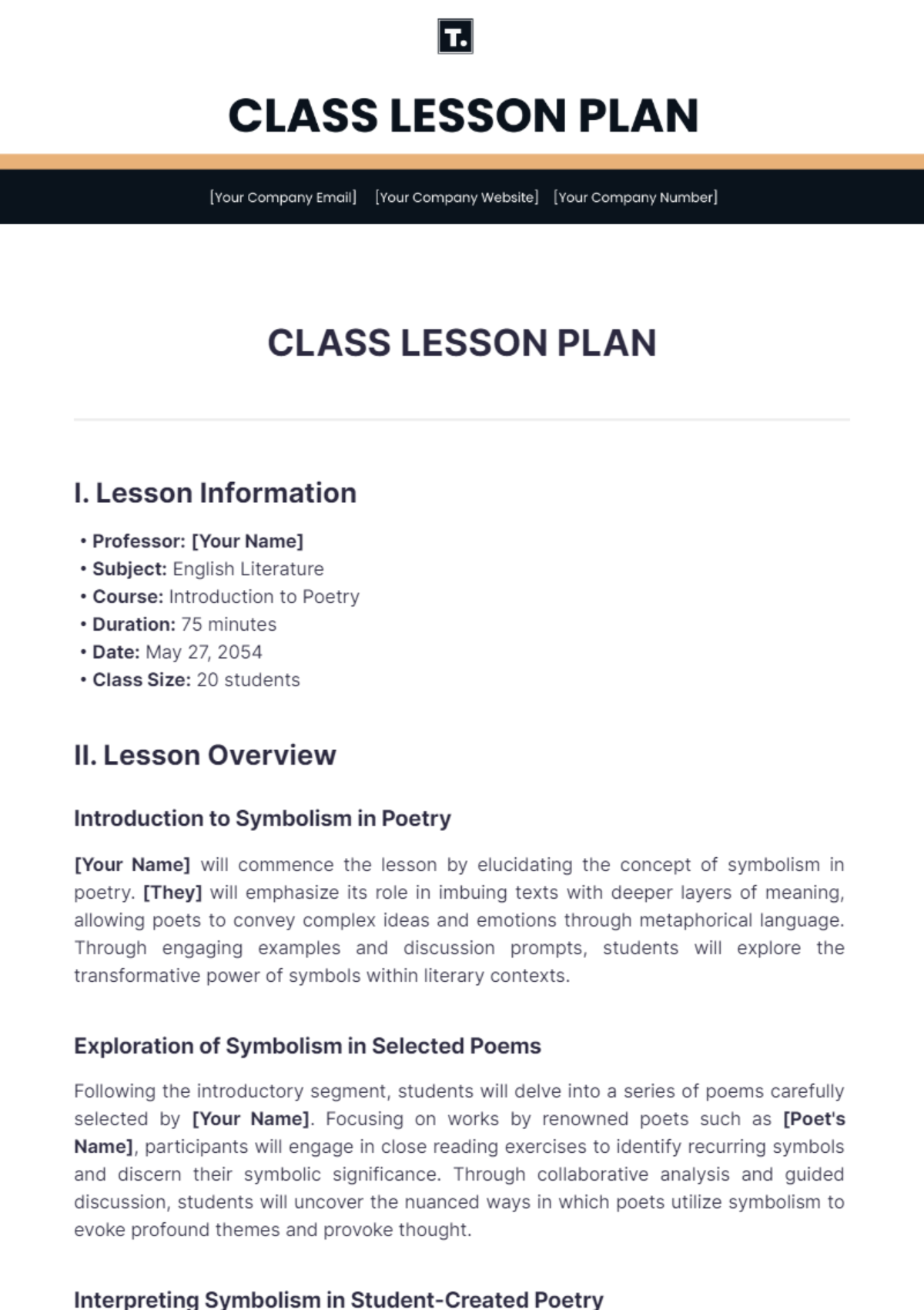 Free Class Lesson Plan Template To Edit Online Free Class Lesson Plan Template To Edit Online