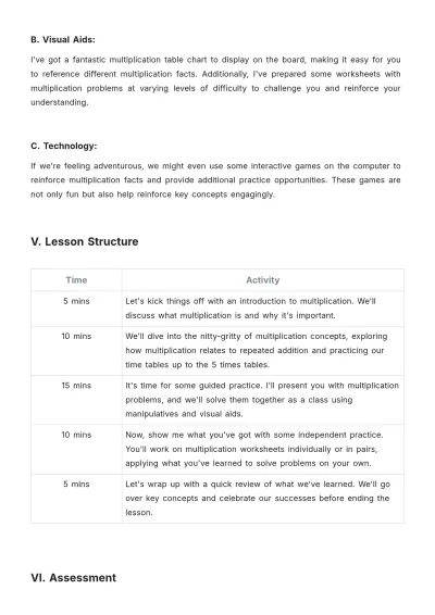 Free Elementary Lesson Plan Template to Edit Online