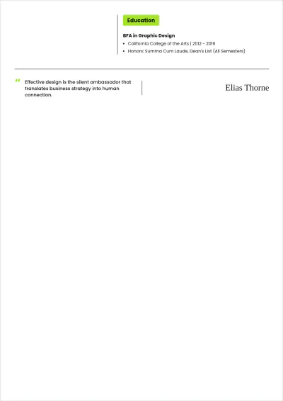 Free Graphic Designer ATS Resume Template, AI Resume Builder
