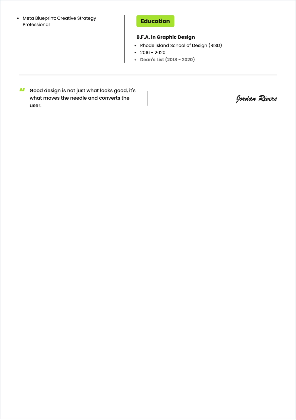 Free Social Media Graphic Designer Resume to Edit Online