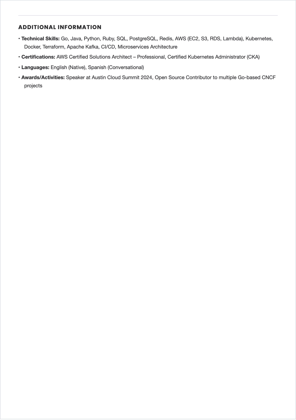 Free Lead Software Engineer ATS Resume Template, AI Resume Builder