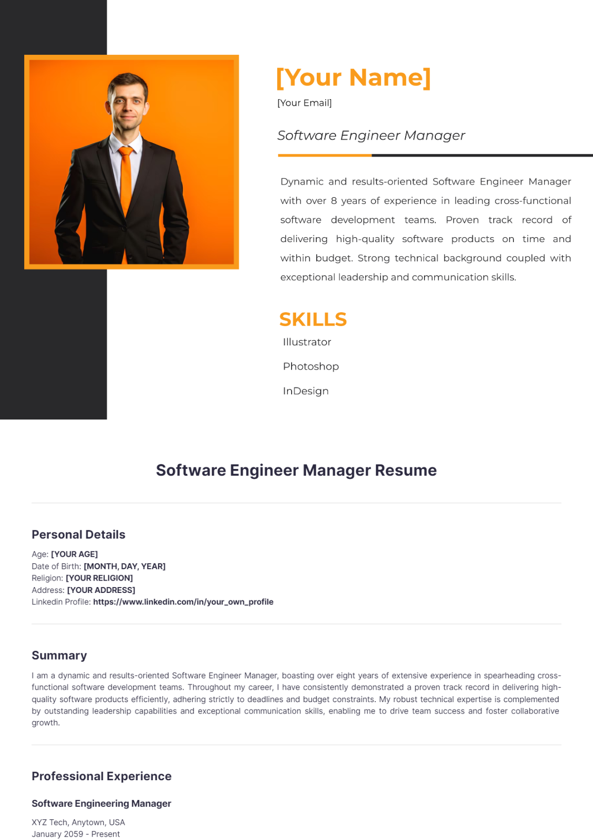 Software Engineer Manager Resume - Edit Online & Download