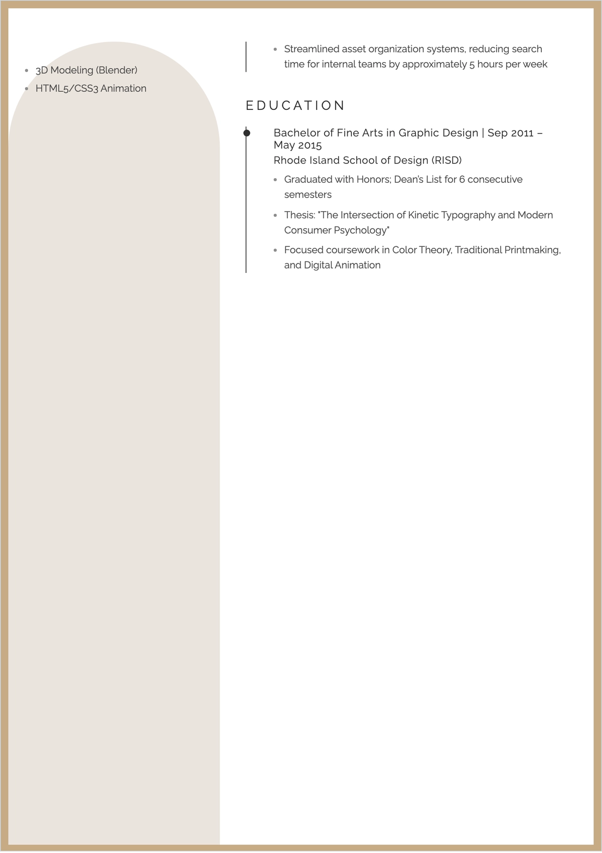 Free Creative Graphic Designer ATS Resume Template, AI Resume Builder