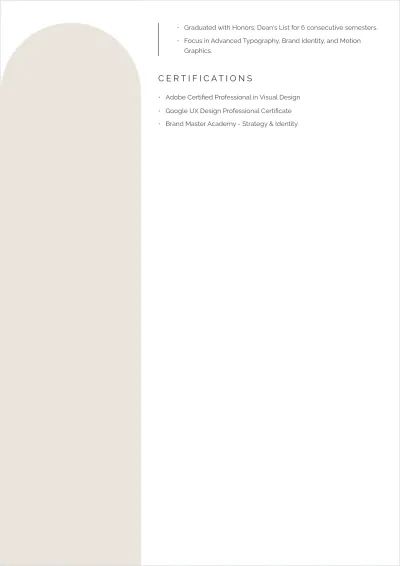 Free Graphic Designer ATS Resume Template, AI Resume Builder