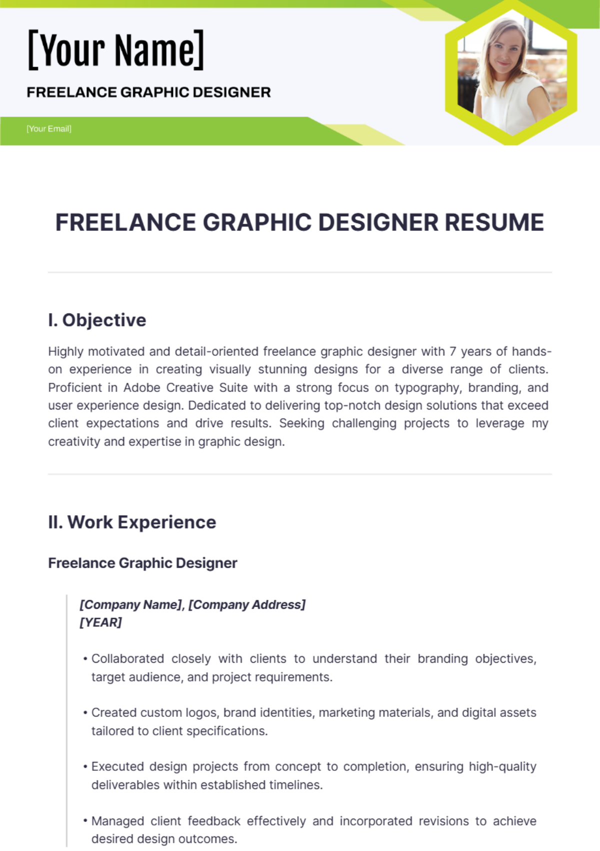 Freelance Graphic Designer Resume - Freelance Graphic Designer Resume Edit Online 1 