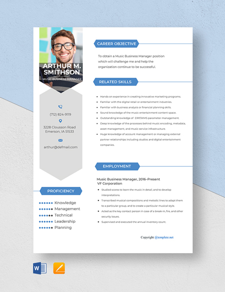 Business Resume - Download in Word, Illustrator, PSD, Apple Pages ...