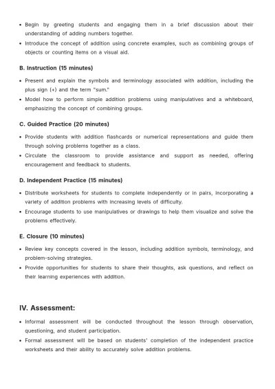 Free Primary School Lesson Plan Template to Edit Online