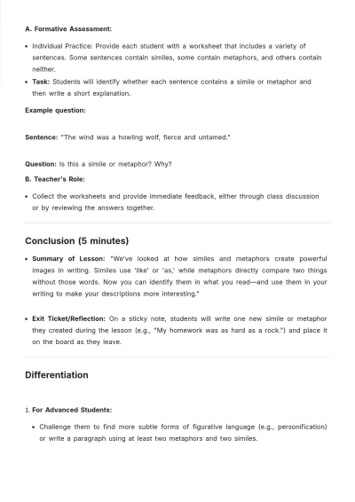 Free English Lesson Plan Template to Edit Online