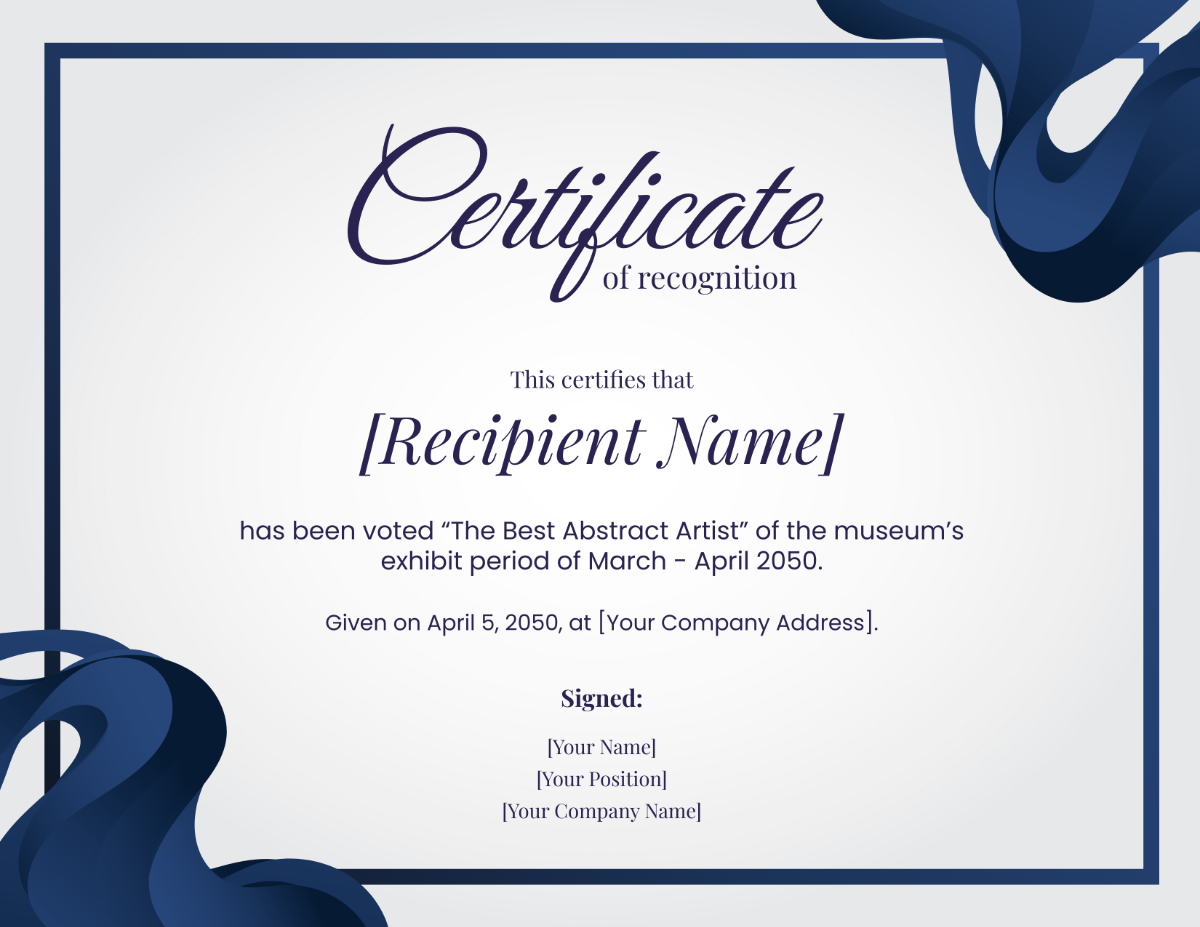 Abstract Certificate